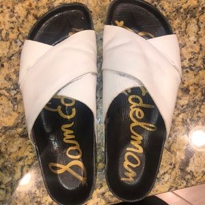 White and black sandals